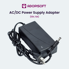 Load image into Gallery viewer, ADOPISOFT | 12V/ 5A AC/DC Power Supply Adapter – Ideal for Piso Wifi &amp; Eloading Solutions!
