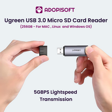 Load image into Gallery viewer, ADOPISOFT | Ugreen USB 3.0 Micro SD Card Reader 256GB For Mac OS Linux Chrome OS

